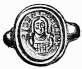 Chaton de l'anneau d'or trouv, en 1633, dans le tombeau
de Childric Ier, pre de Clovis. L'original a t vol en 1831 au
cabinet des mdailles de la Bibliothque nationale.