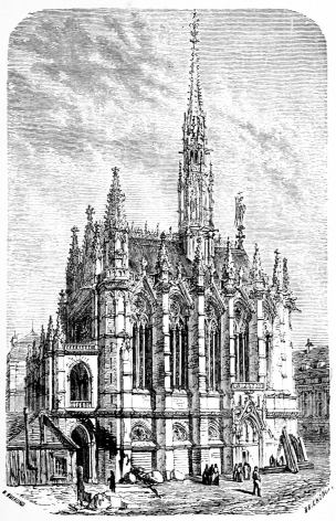 La Sainte-Chapelle du Palais, btie par saint Louis pour
recevoir les reliques du Bucolon.