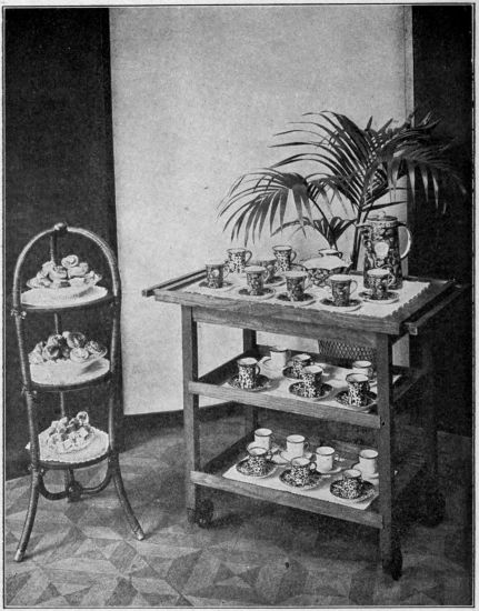 Photo by George H. Davis, Jr. Courtesy of the Woman's
Home Companion.

READY FOR TEA

The tea table should never be cluttered with a lot of things which the
hostess does not need